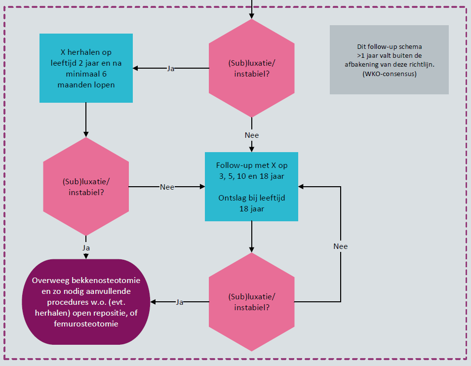 richtlijn ddh stroomschema follow up heupluxatie